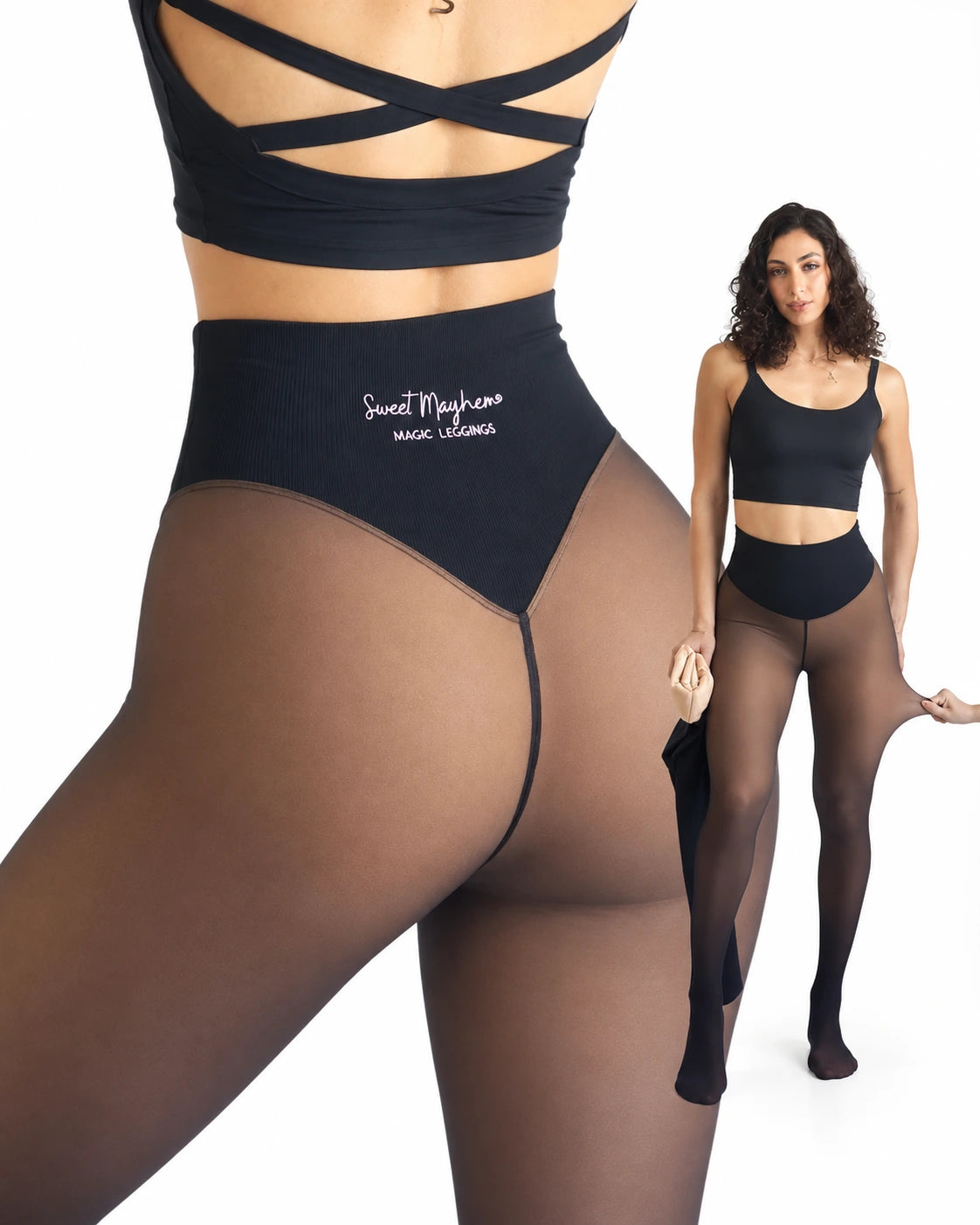 Fleece Lined Tights with Waist-Snatching Compression Band | Buy 1 Get 1 Free