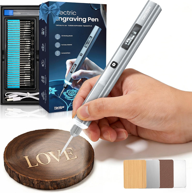 Precision Cordless Electric Engraving Pen Kit for Metal, Glass & Wood