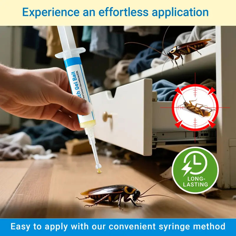 Fast Nest Elimination Cockroach Gel Bait Syringe Set | Buy 1 Get 1 Free