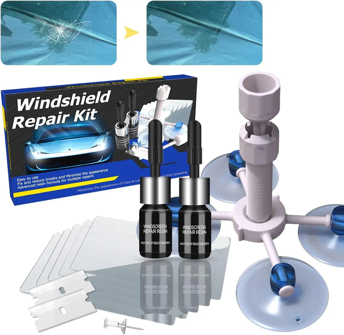 Fast Windshield Crack Repair Kit - Instant Fix & Restore | Buy 1 Get 1 Free
