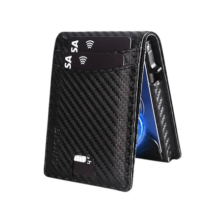 Minimalist Carbon Fiber RFID Pop-Up Wallet