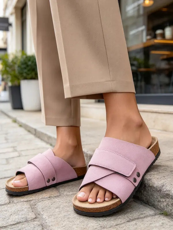 Ergonomic Cork Footbed Sandals: Adjustable Arch Support