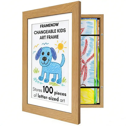 Front-Opening Kids Art Frame with 100-Picture Storage