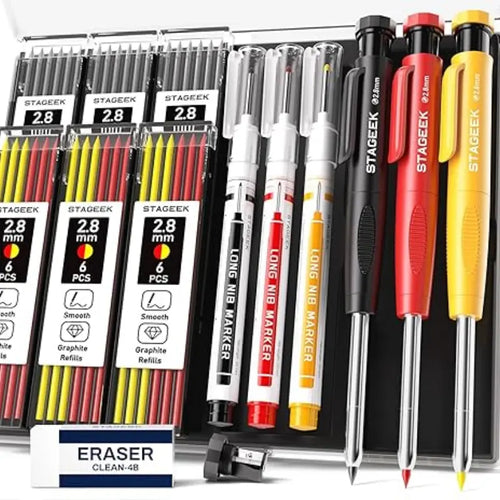 Precision Deep-Hole Carpenter Pencil & Marking Kit