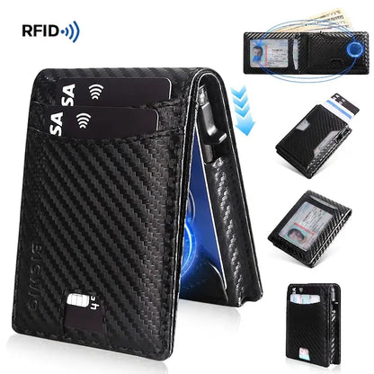 Minimalist Carbon Fiber RFID Pop-Up Wallet