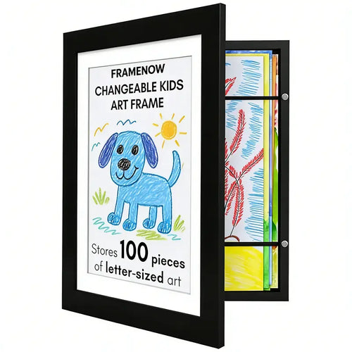 Front-Opening Kids Art Frame with 100-Picture Storage
