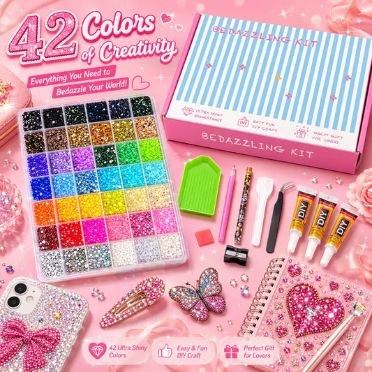 42 Colors Jelly Flatback Rhinestones DIY Craft Kit