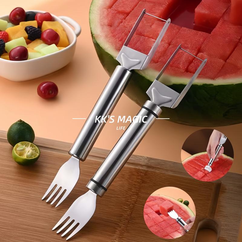 2-in-1 Stainless Steel Watermelon Slicer & Fork Tool | Buy 1 Get 1 Free