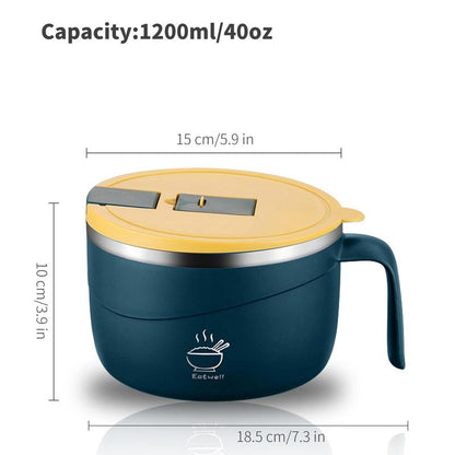 Stainless Steel Instant Noodle Bowl with Built-in Strainer Lid | Buy 1 Get 1 Free