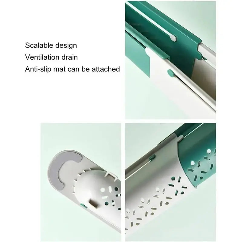 Universal Telescopic Kitchen Sink Rack & Sponge Holder