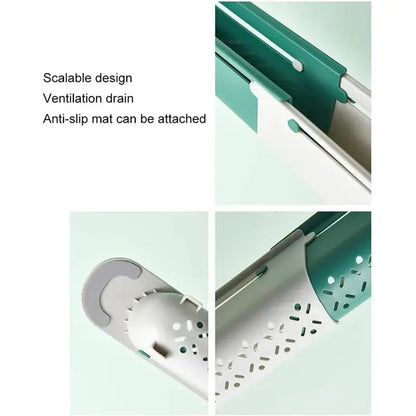 Universal Telescopic Kitchen Sink Rack & Sponge Holder