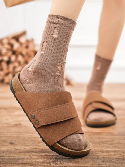 Ergonomic Cork Footbed Sandals: Adjustable Arch Support