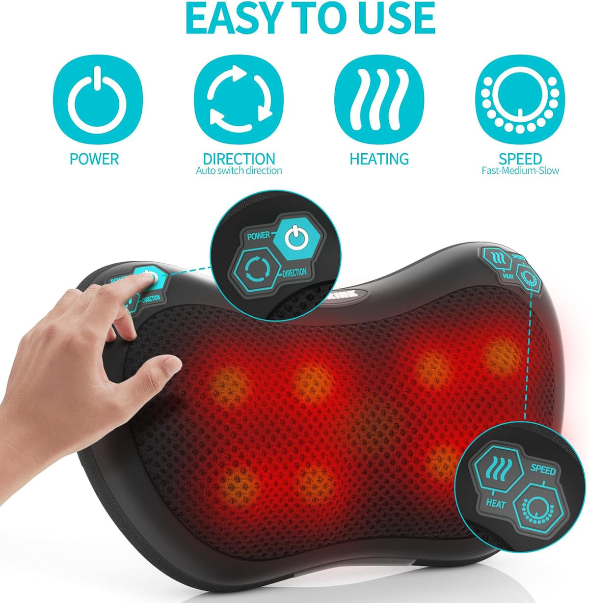 Instant Neck & Back Pain Relief Pillow with Soothing Heat