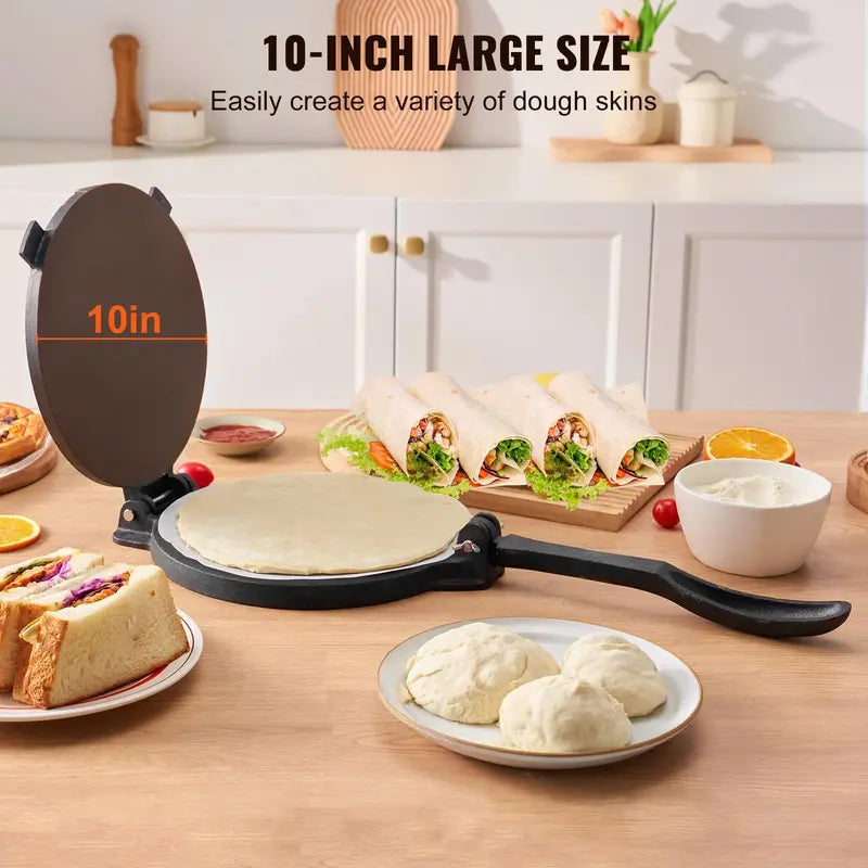 Cast Iron Tortilla Press Maker for Perfect Homemade Flatbreads & Tacos