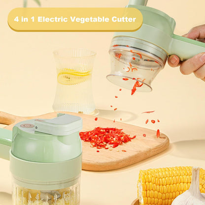 4-in-1 Handheld Electric Vegetable Cutter & Chopper
