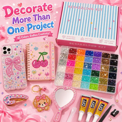 42 Colors Jelly Flatback Rhinestones DIY Craft Kit