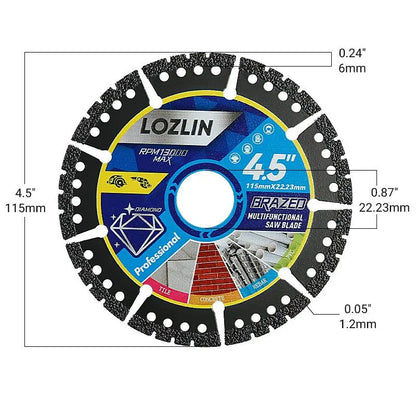 4.5" Vacuum Brazed Multi-Purpose Diamond Saw Blade for All Materials