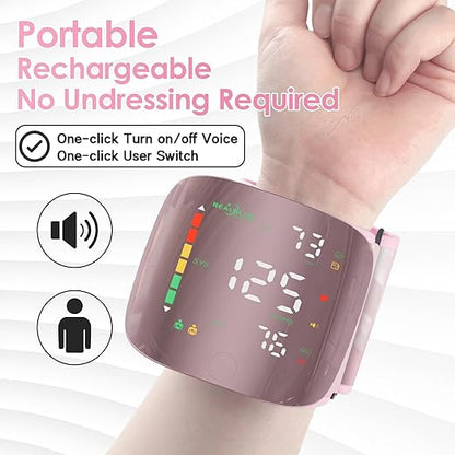One-Touch Wrist BP Monitor - Track Your Health Anywhere, Beautifully.