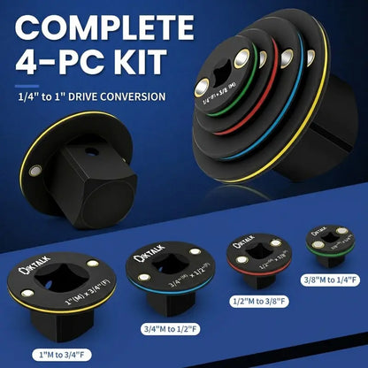 Low Profile Impact Socket Adapter Set for Tight Space Repairs