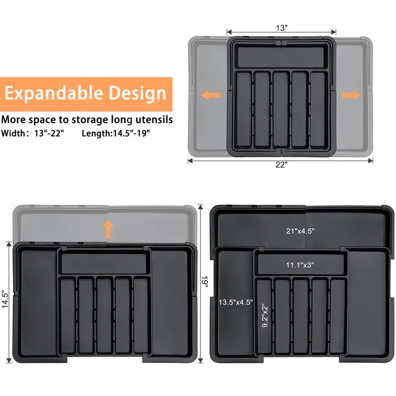 Expandable Kitchen Drawer Organizer for Cutlery & Utensils