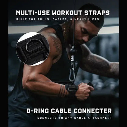 Pro Grip Lifting Straps with Neoprene Wrist Support for Heavy Pulls
