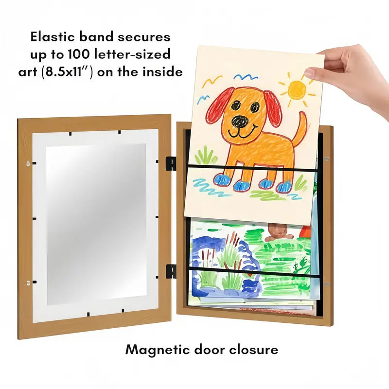 Front-Opening Kids Art Frame with 100-Picture Storage