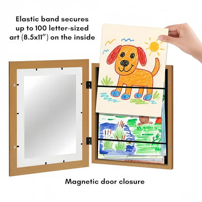 Front-Opening Kids Art Frame with 100-Picture Storage