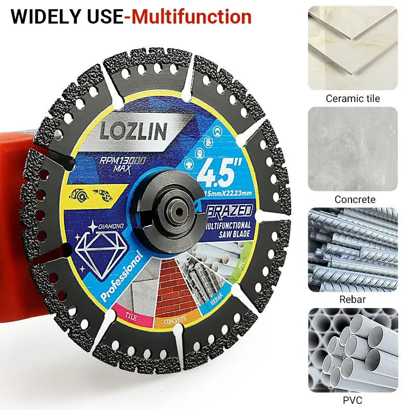 4.5" Vacuum Brazed Multi-Purpose Diamond Saw Blade for All Materials