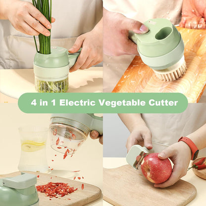 4-in-1 Handheld Electric Vegetable Cutter & Chopper