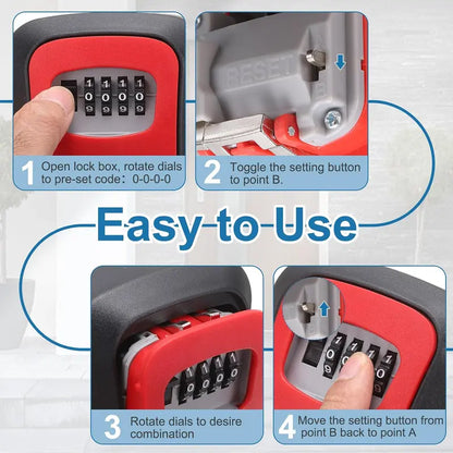 Heavy-Duty Wall Mount Combination Key Lock Box | Buy 1 Get 1 Free