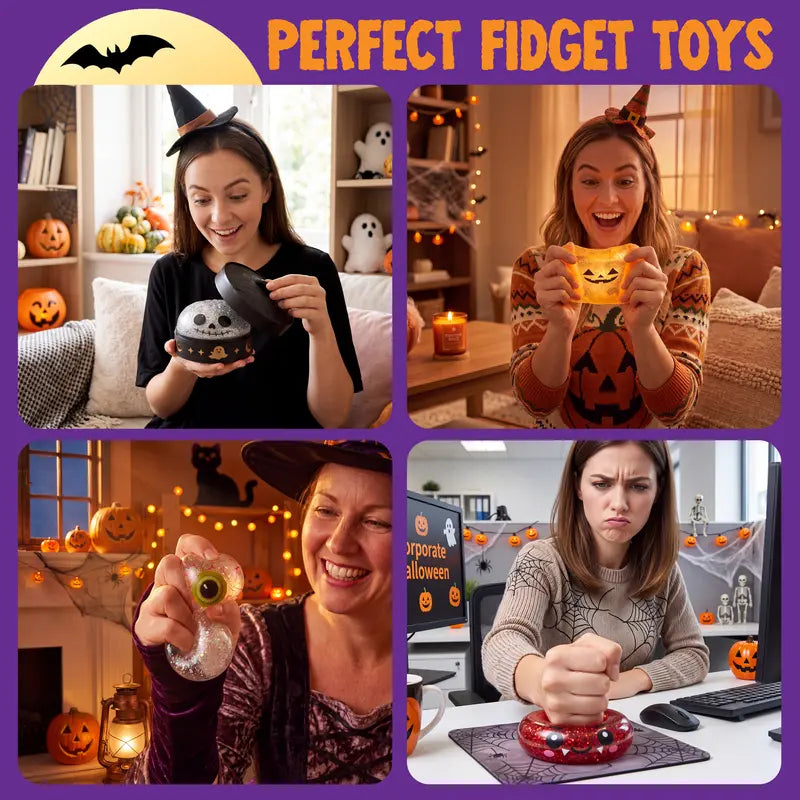 Halloween Glitter Dumpling Squishy Stress Relief Toy