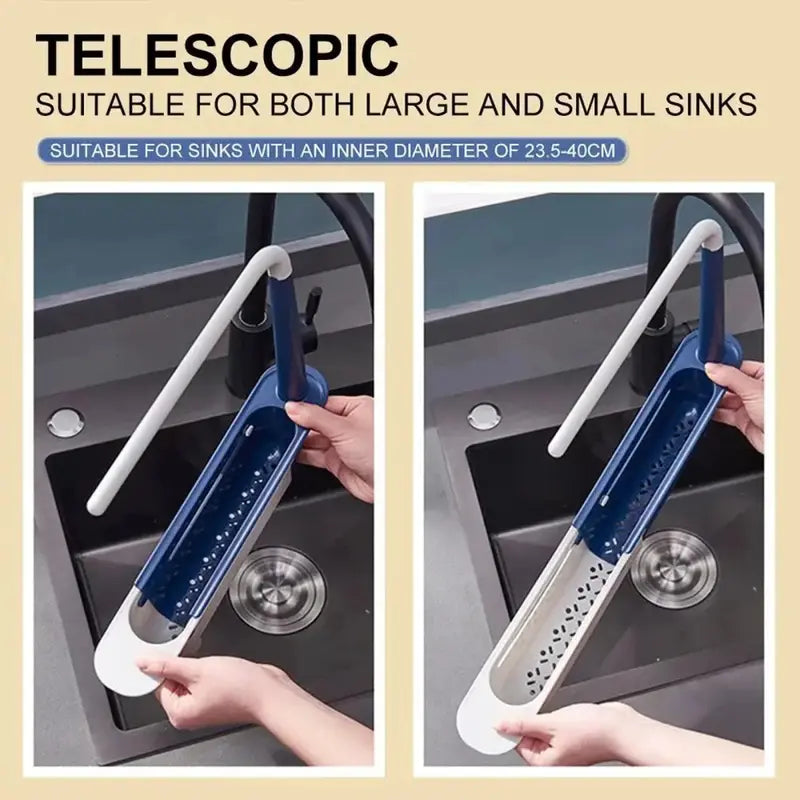 Universal Telescopic Kitchen Sink Rack & Sponge Holder