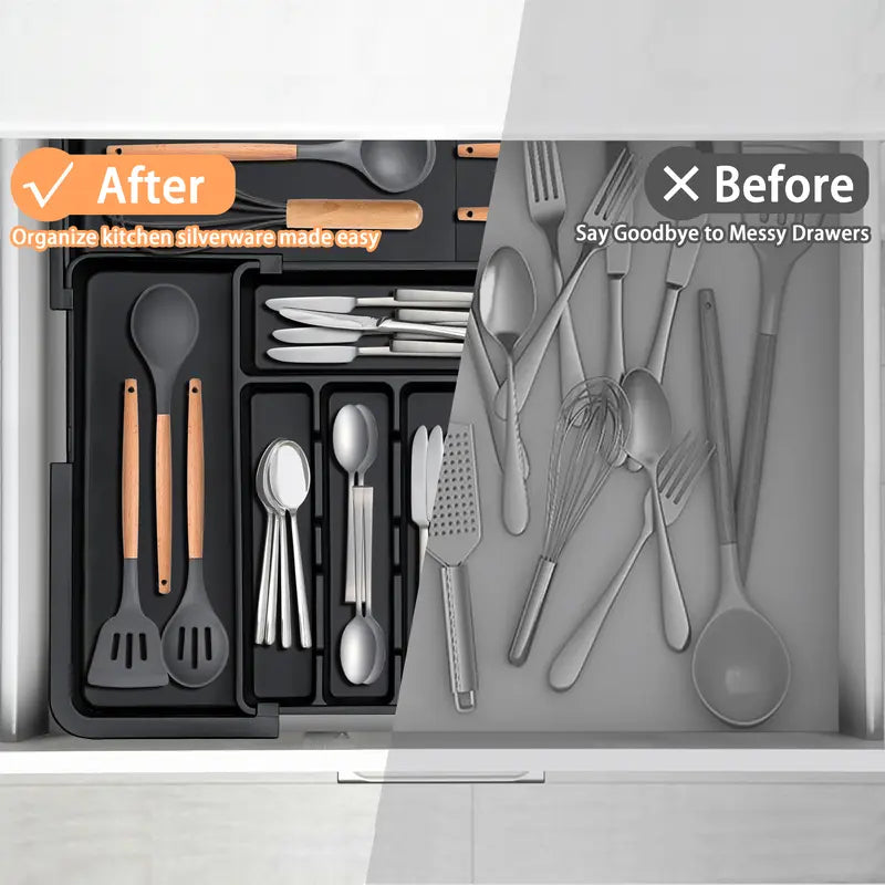 Expandable Kitchen Drawer Organizer for Cutlery & Utensils