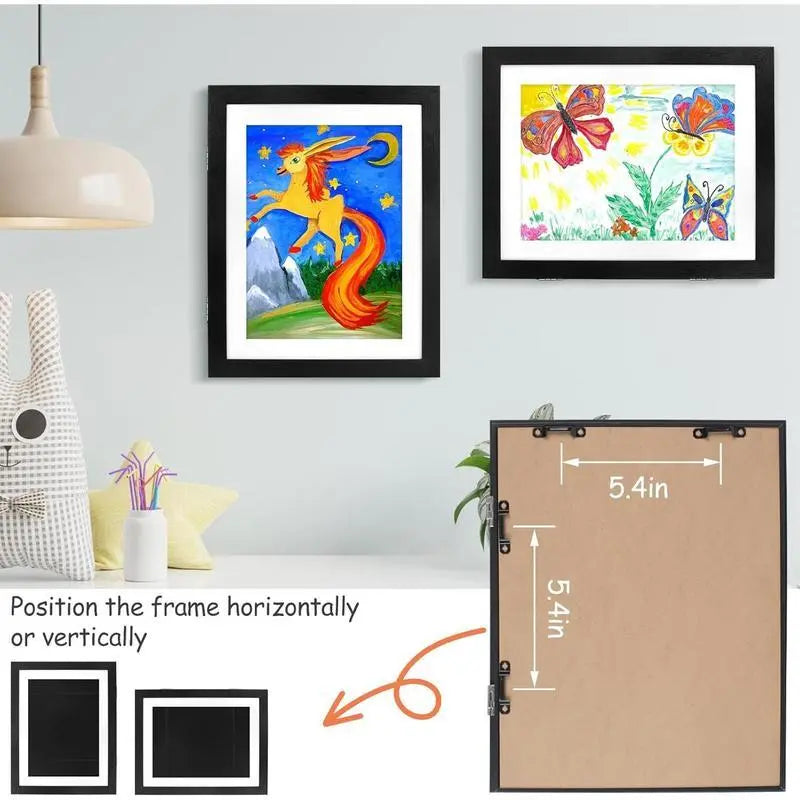 Front-Opening Kids Art Frame with 100-Picture Storage
