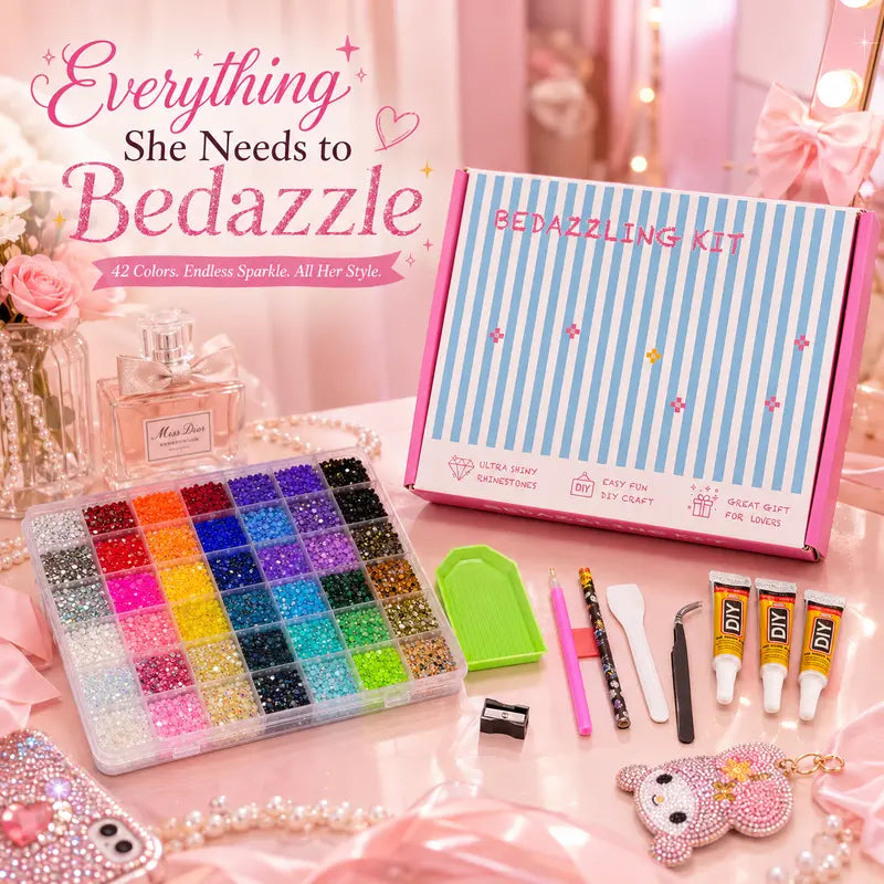 42 Colors Jelly Flatback Rhinestones DIY Craft Kit