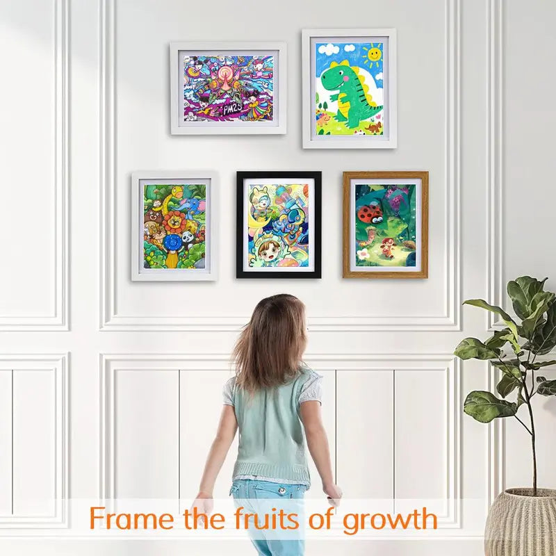 Front-Opening Kids Art Frame with 100-Picture Storage