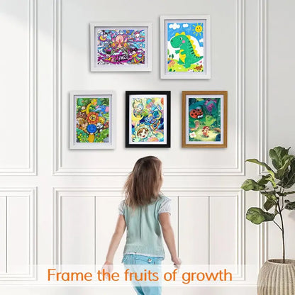 Front-Opening Kids Art Frame with 100-Picture Storage