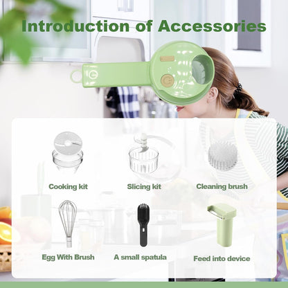 4-in-1 Handheld Electric Vegetable Cutter & Chopper