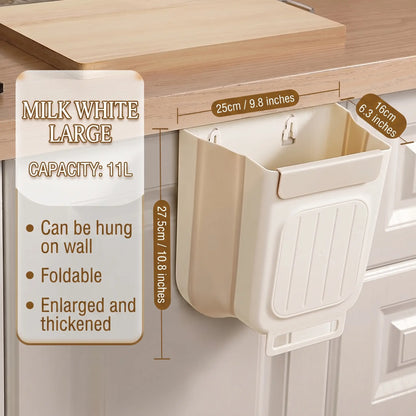 Foldable Hanging Kitchen Trash Can for Cabinet Doors | Buy 1 Get 1 Free