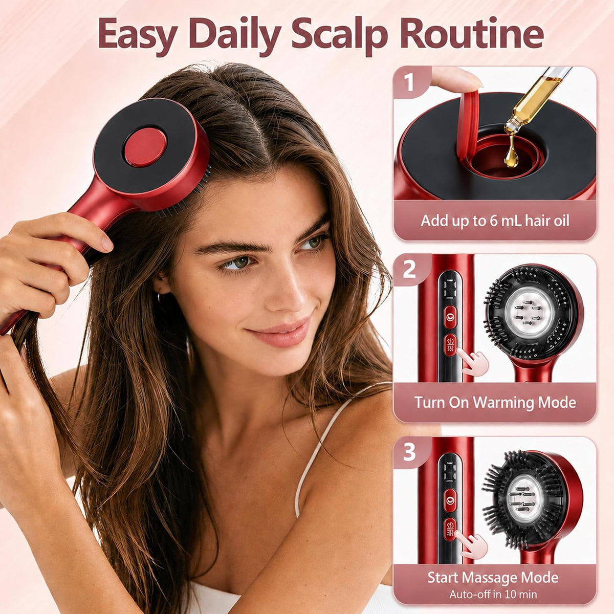 Deep Scalp Massager & Liquid Applicator Brush for Thicker Fuller Hair