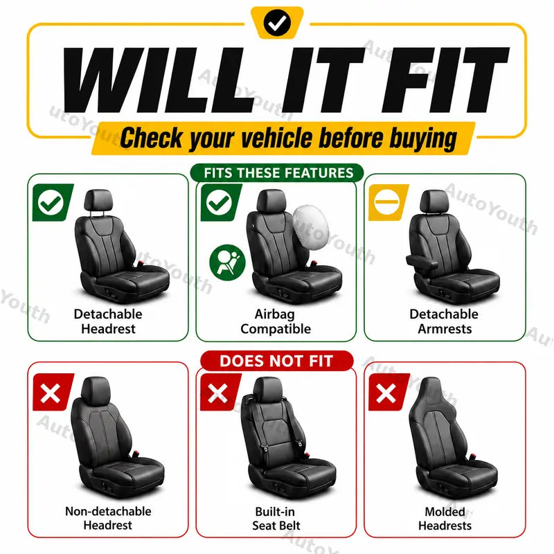 Universal Car Seat Covers Full Protection Breathable