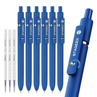 6 Blue Gel Pens +3 Refills