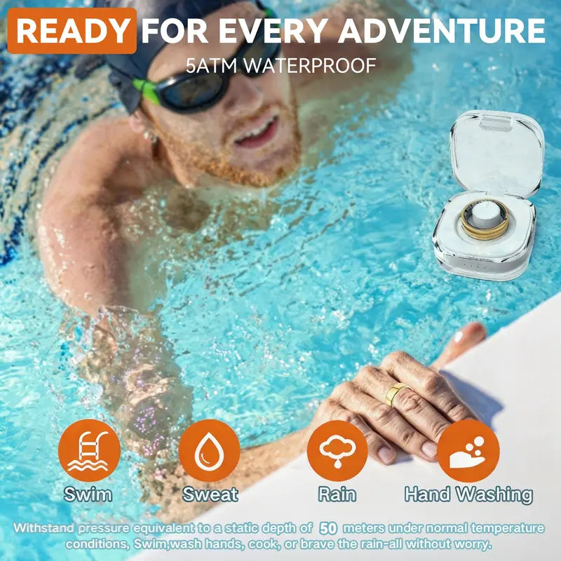Smart Health Ring with Sleep & Activity Tracker – Zero Subscription Fees