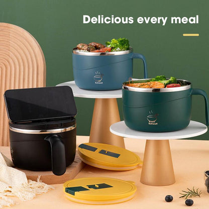 Stainless Steel Instant Noodle Bowl with Built-in Strainer Lid | Buy 1 Get 1 Free