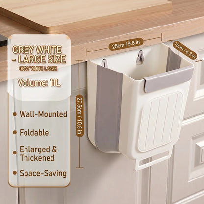 Foldable Hanging Kitchen Trash Can for Cabinet Doors | Buy 1 Get 1 Free