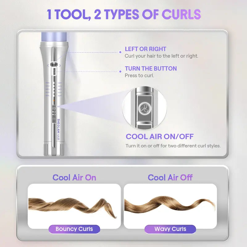 One-Touch Auto-Rotating Airflow Styler for Effortless Long-Lasting Curls