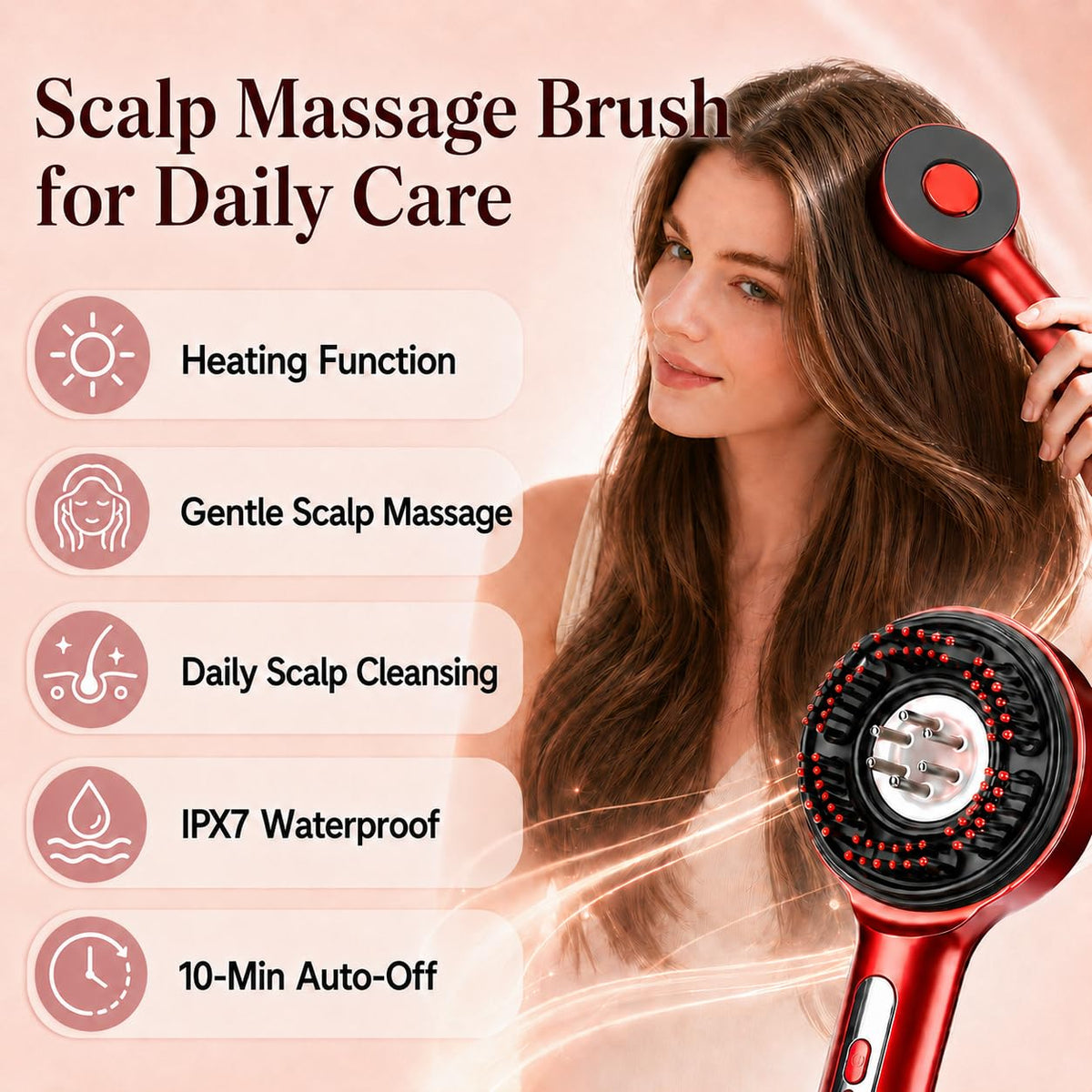 Deep Scalp Massager & Liquid Applicator Brush for Thicker Fuller Hair