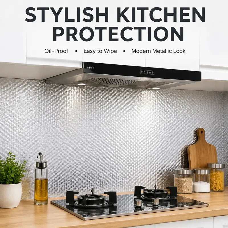 Self-Adhesive Oil-Proof Aluminum Foil Kitchen Backsplash Sticker | Buy 1 Get 1 Free