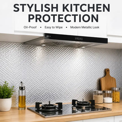 Self-Adhesive Oil-Proof Aluminum Foil Kitchen Backsplash Sticker | Buy 1 Get 1 Free