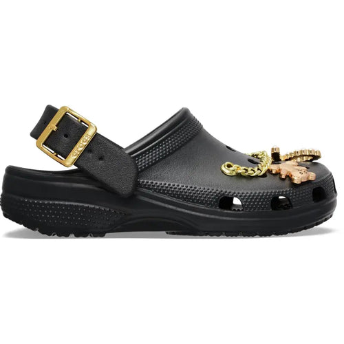 Chic Metallic Buckle Clogs: Lightweight Comfort & Style